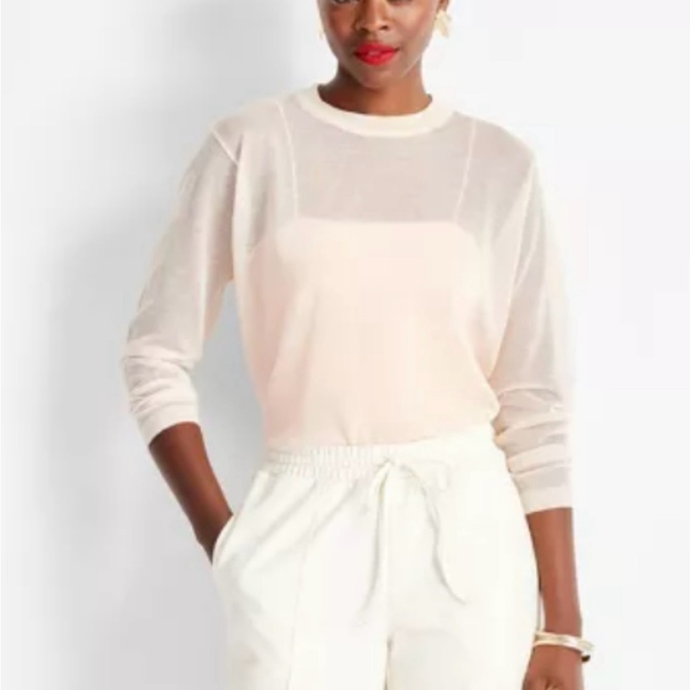 Future Collective Women's Cream Sheer Blouse (NEW)✨ - Picture 9 of 11